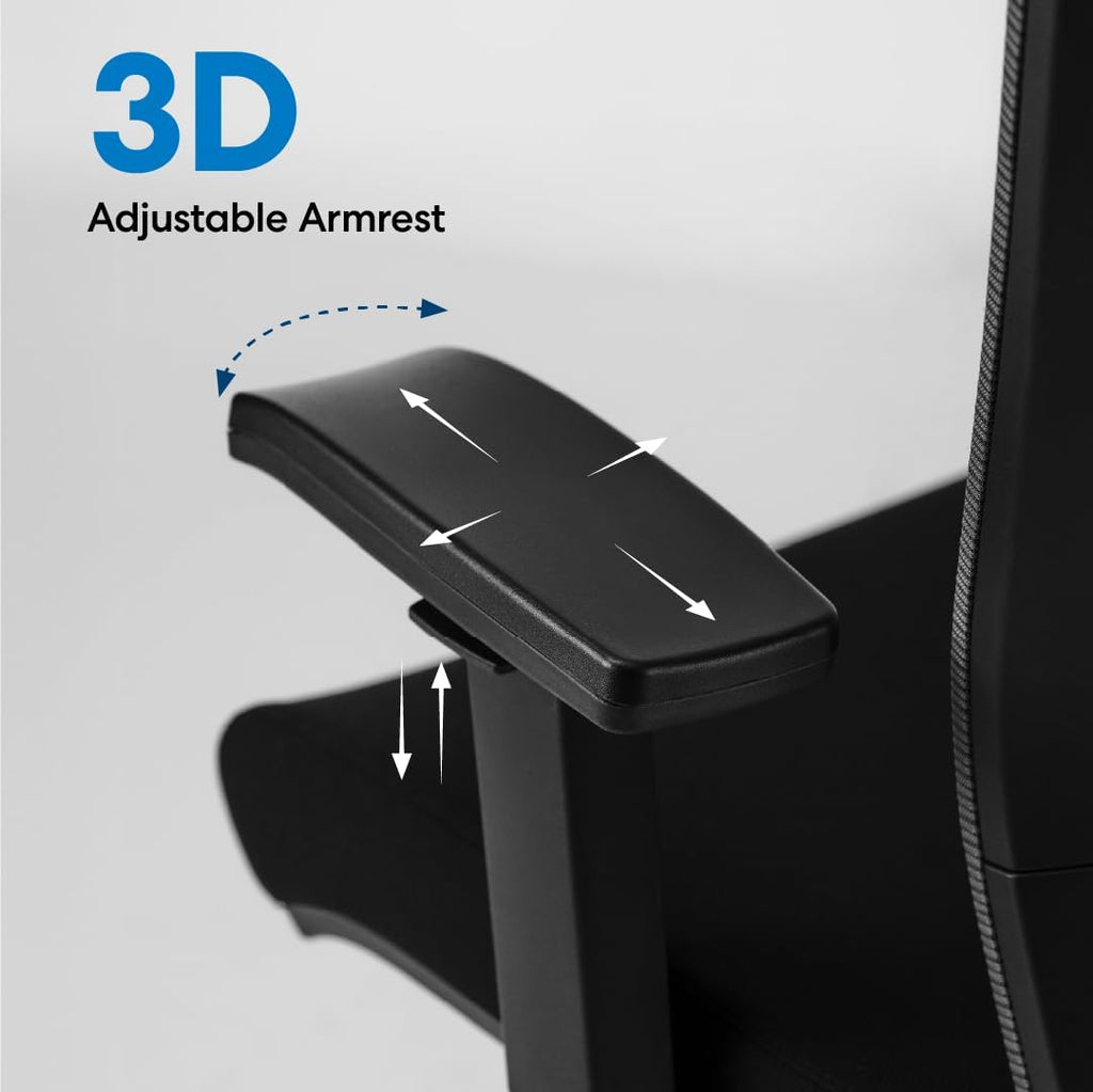 AUTONOMOUS ErgoChair Pro Ergonomic Office Chair Foam Black Adjustable Lumbar Support, Rolling Swivel - Home office Desk Chairs with Wheels and Arms - Ergonomic Desk Chair Comfy for Gaming & Long Hours