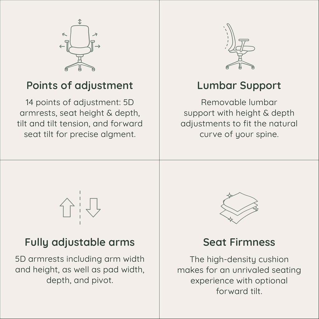 Branch Ergonomic Chair Pro - Mesh Office Chair with 14 Points of Adjustment - Height, Depth & Tilt Adjustable - 5D Armrests - Forward Tilt, Smooth Recline, and Lumbar Support - Everglade