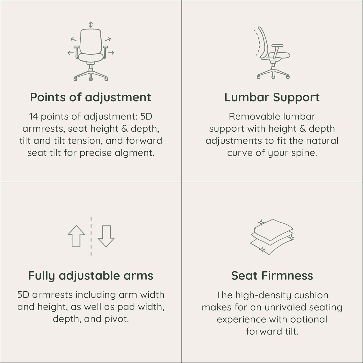 Branch Ergonomic Chair Pro - Mesh Office Chair with 14 Points of Adjustment - Height, Depth & Tilt Adjustable - 5D Armrests - Forward Tilt, Smooth Recline, and Lumbar Support - Everglade
