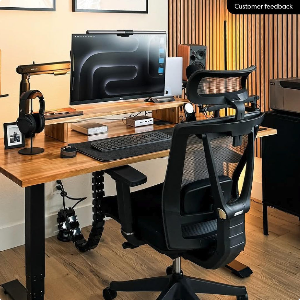 AUTONOMOUS ErgoChair Pro Ergonomic Office Chair Foam Black Adjustable Lumbar Support, Rolling Swivel - Home office Desk Chairs with Wheels and Arms - Ergonomic Desk Chair Comfy for Gaming & Long Hours