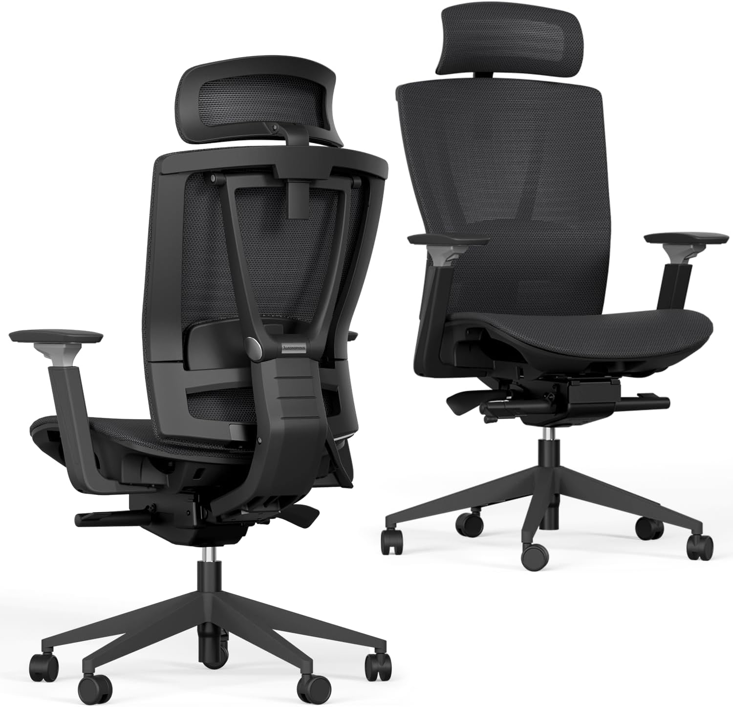 AUTONOMOUS ErgoChair Pro Ergonomic Office Chair Foam Black Adjustable Lumbar Support, Rolling Swivel - Home office Desk Chairs with Wheels and Arms - Ergonomic Desk Chair Comfy for Gaming & Long Hours