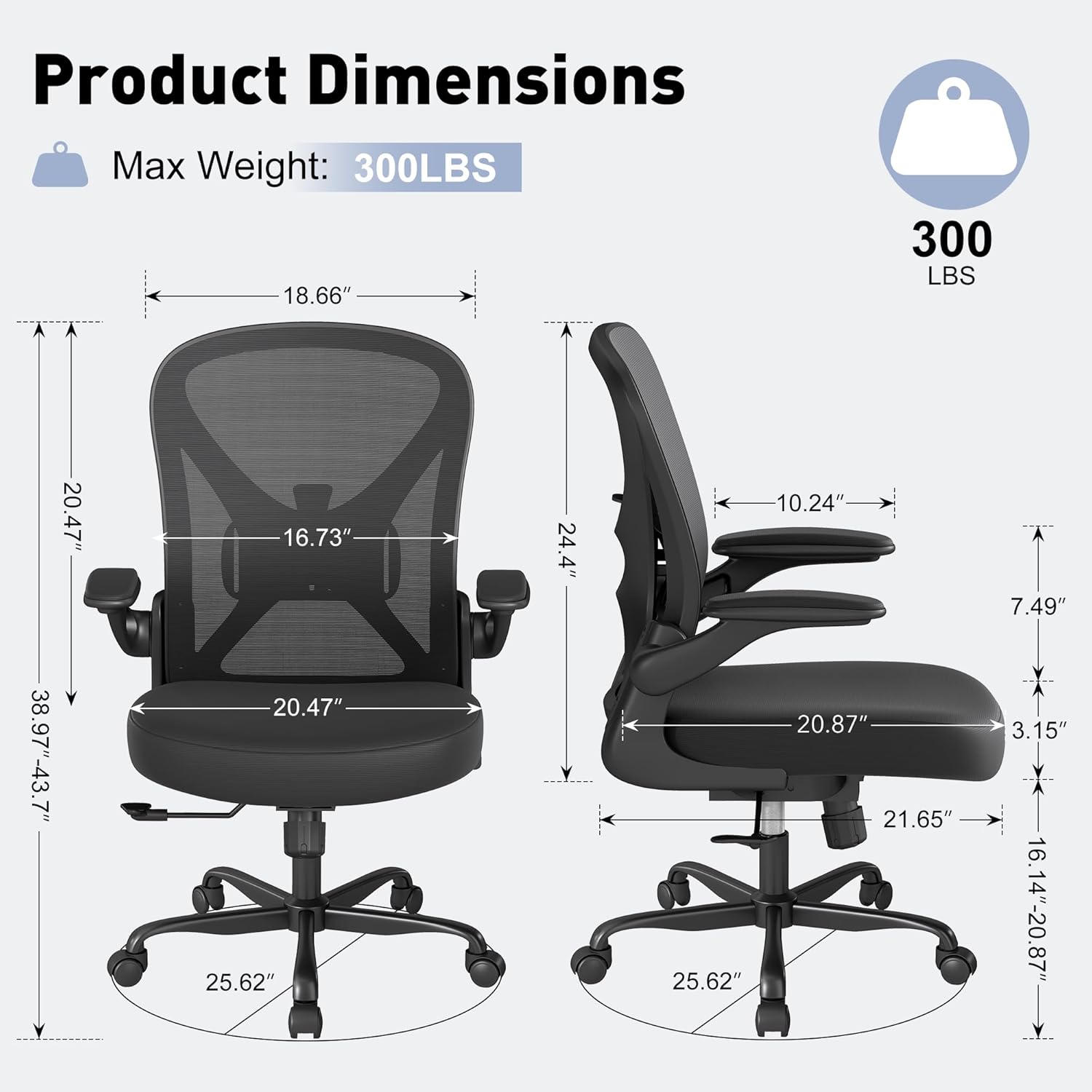 ZZH Ergonomic Office Chair Set of 10 with Adjustable Lumbar Support, Mesh Home Office Desk Chair with Wheels and Flip-up Arms, Black