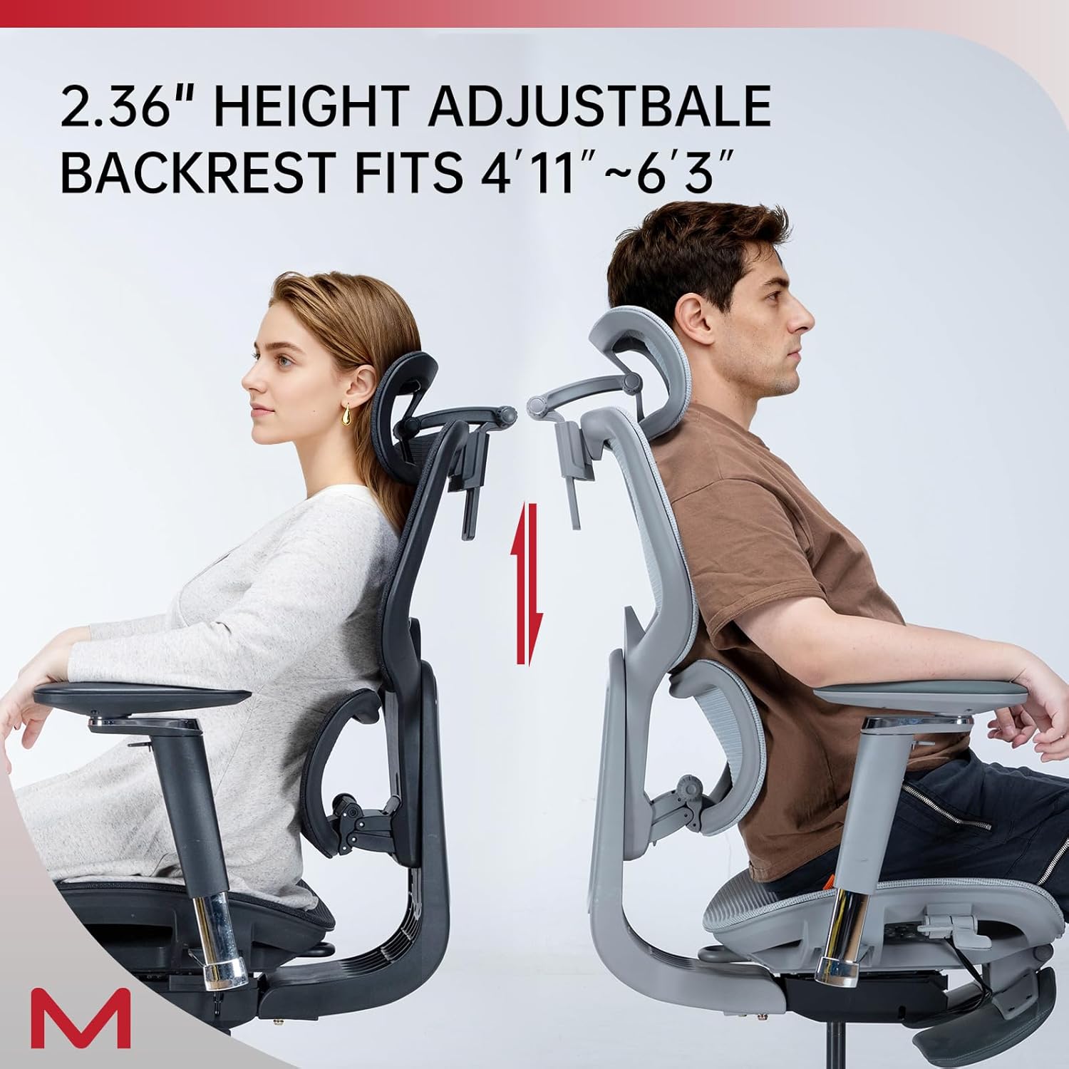 Ergonomic Office Chair with Footrest, Office Chairs with DTS Dynamic Lumbar Support, Desk Chairs with 4D Armrest, 136° Recline,Mesh Back Desk Chair with 3D Headrest, Adjustable Computer Chair