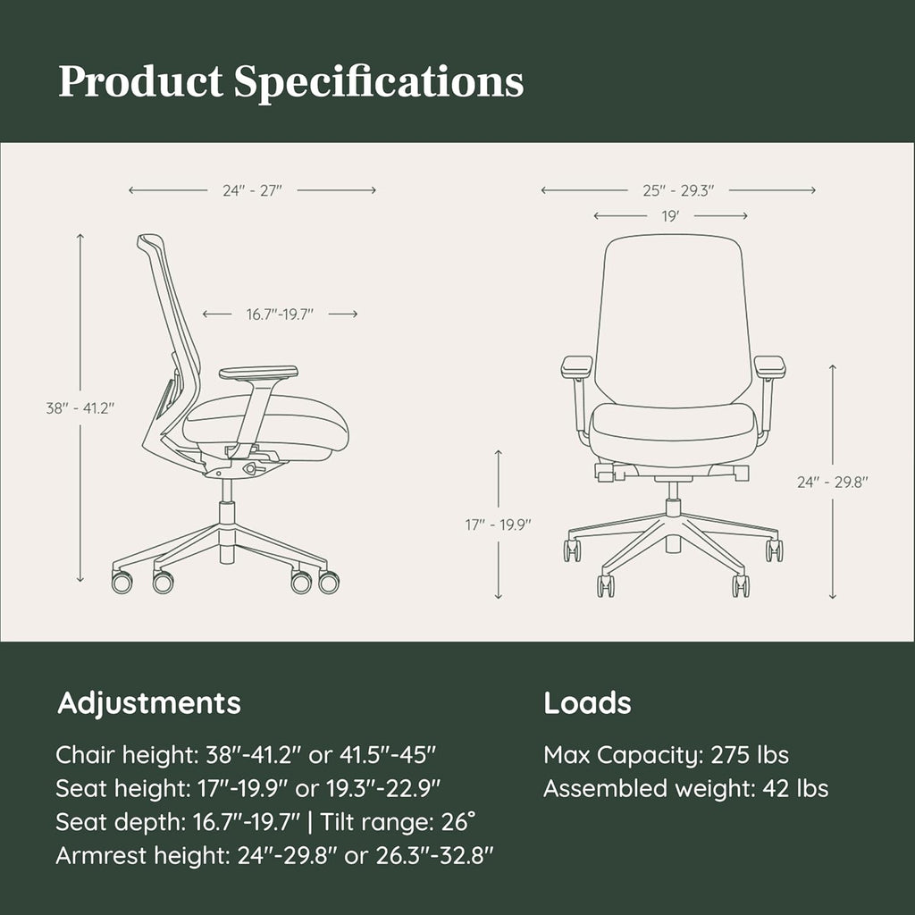 Branch Ergonomic Chair Pro - Mesh Office Chair with 14 Points of Adjustment - Height, Depth & Tilt Adjustable - 5D Armrests - Forward Tilt, Smooth Recline, and Lumbar Support - Everglade