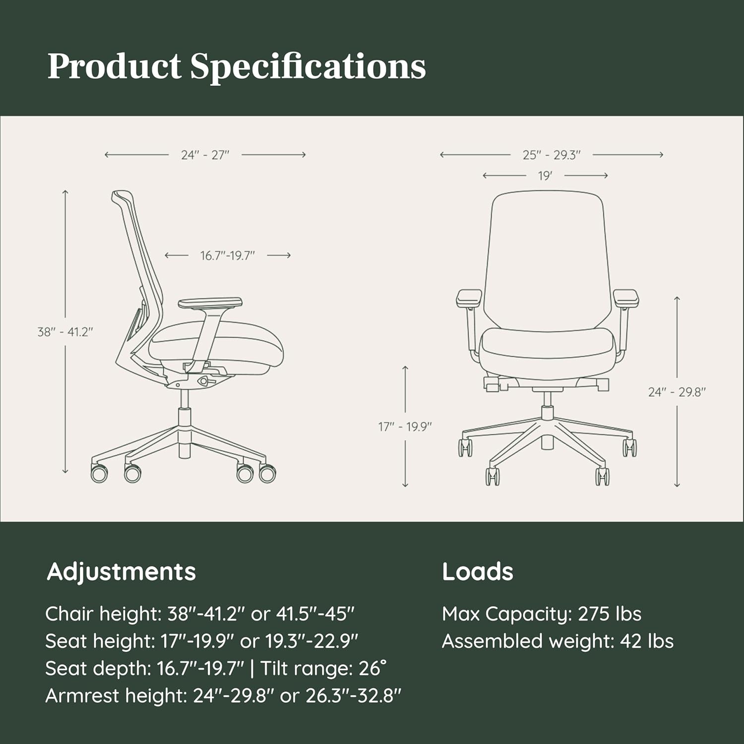 Branch Ergonomic Chair Pro - Mesh Office Chair with 14 Points of Adjustment - Height, Depth & Tilt Adjustable - 5D Armrests - Forward Tilt, Smooth Recline, and Lumbar Support - Everglade