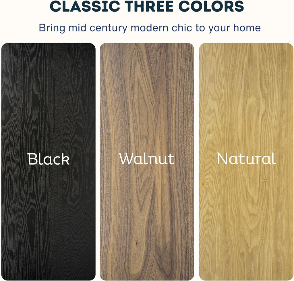 Solid Wood Dining Table for 4-6, 63 Inch Mid Century Modern Rectangular Kitchen Table with Gold Ring Decoration, Farmhouse Dinner Table for Dining Room/Home Office/Restaurant, Walnut