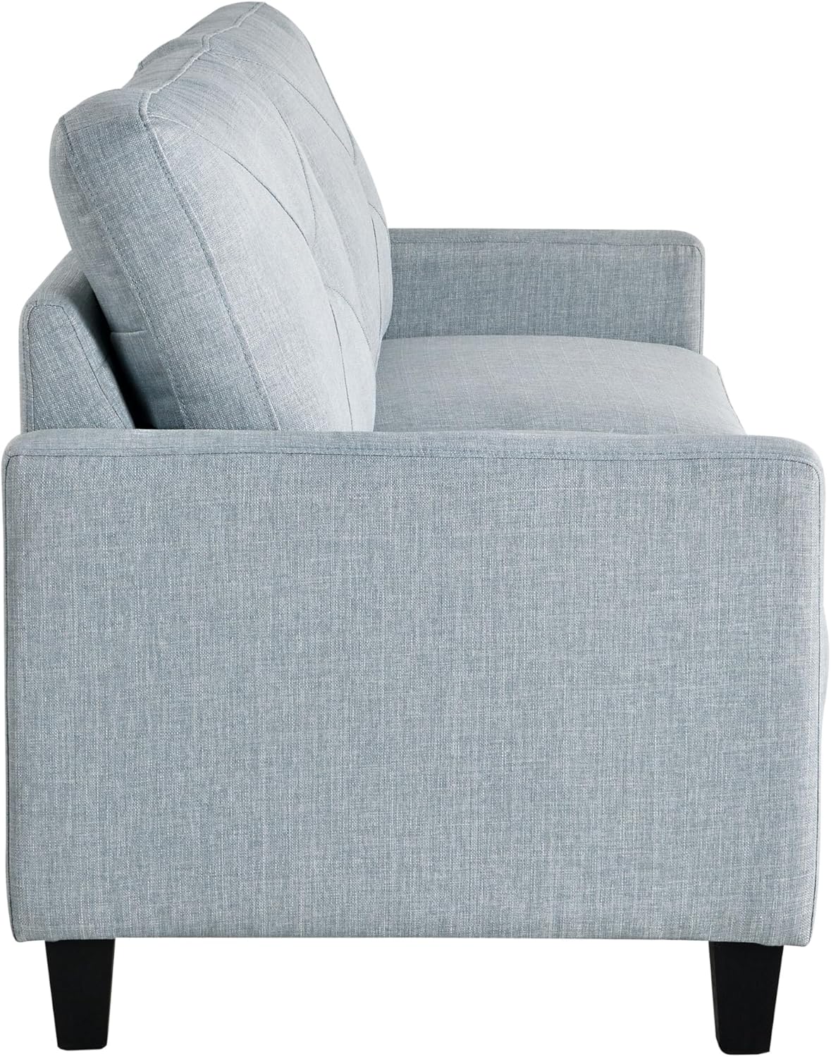 Serta® Lindbergh 70.5" Modern Transitional Sofa, Tufted Back Cushion, Square Track Arms, Solid Wood Legs, Dream Coil® Comfort, Woven Polyester Fabric, Light Gray