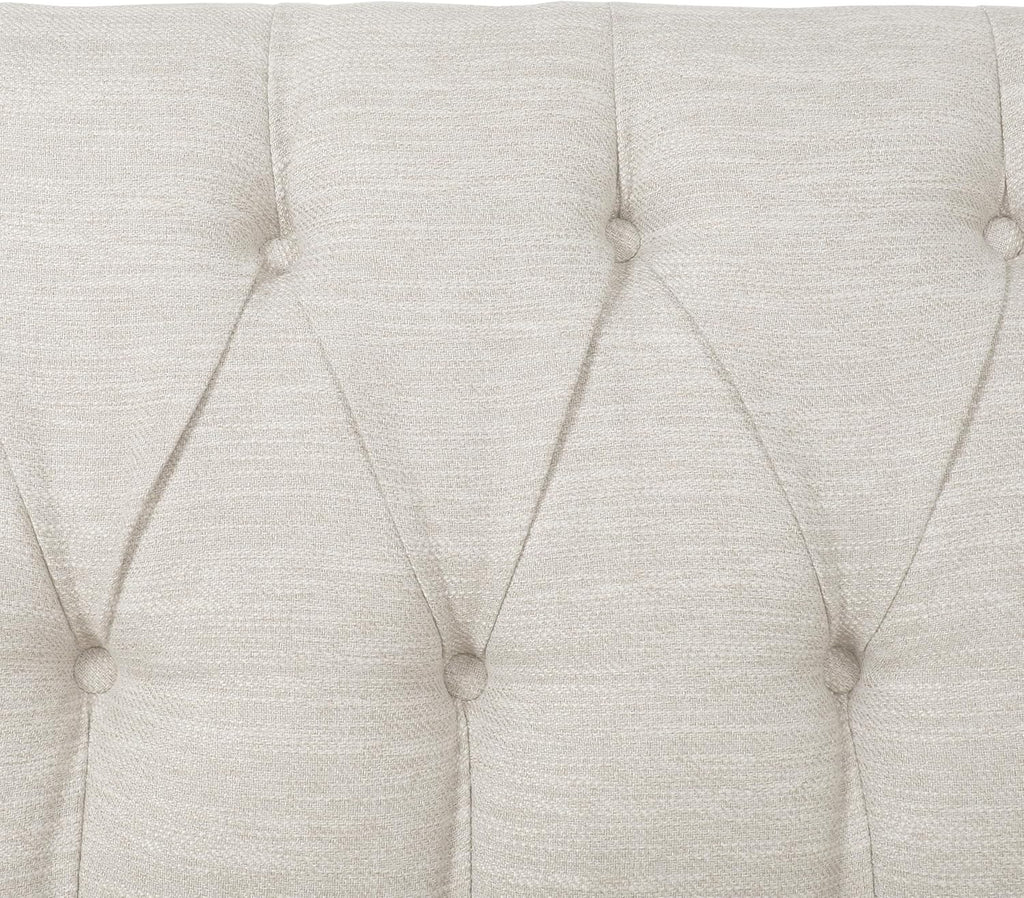 Christopher Knight Home Contemporary Tufted and Diamond Stitching Fabric Loveseat,Tub-Design 2-Seater Sofa, Removable Cushions, Birch Wood Legs, Square Arms, Beige and Espresso