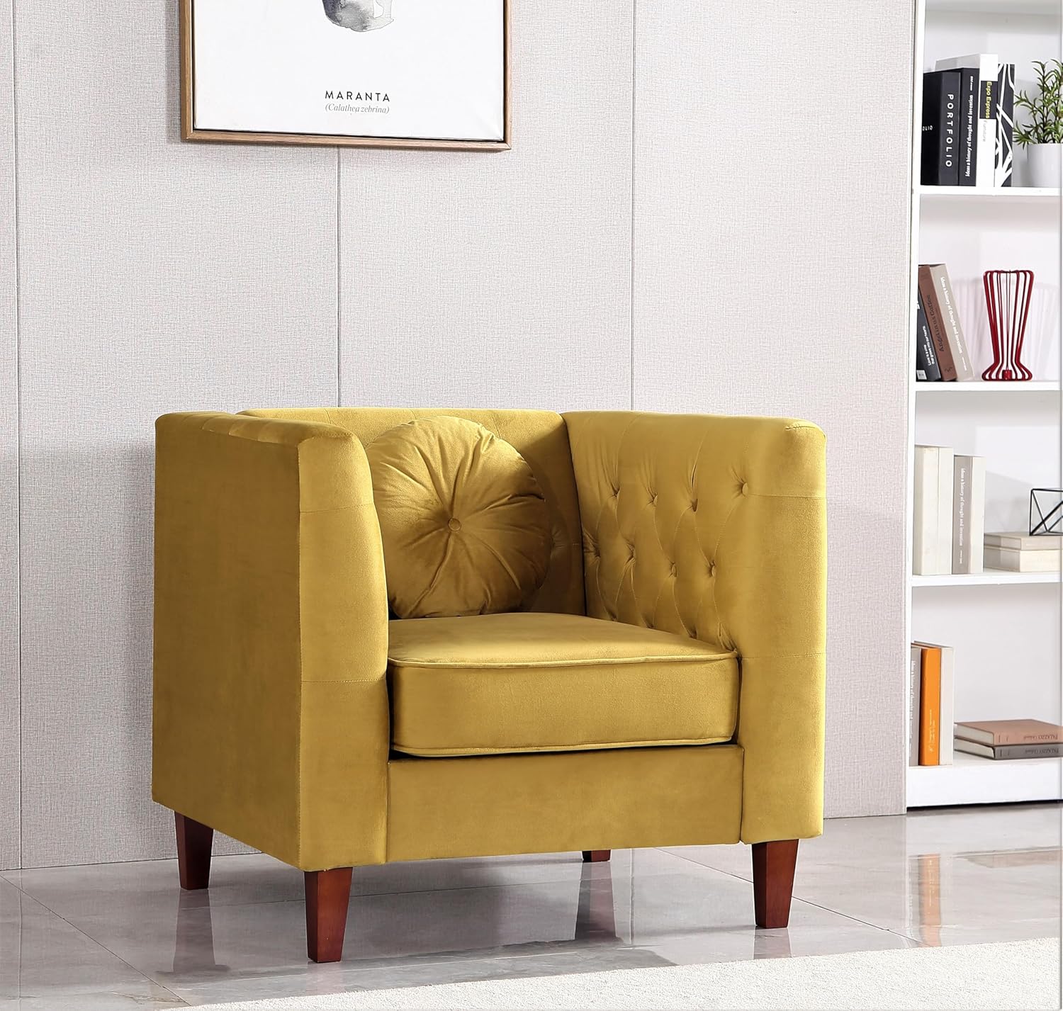 Kittleson Classic Chesterfield Velvet Loveseat Sofa with Elegant Button Tufted Backrest, Square Legs, High-Density Foam & Accent Pillows, 2 Seater Couch for Living Room, Love Seat, Dark Blue